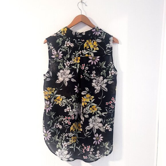 H&M Sheer Collared Button Down Tank Sleeveless Shirt - Picture 4 of 12